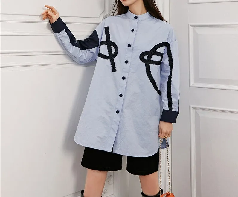 8GIRLS EMBROIDERED LONGLINE SHIRT