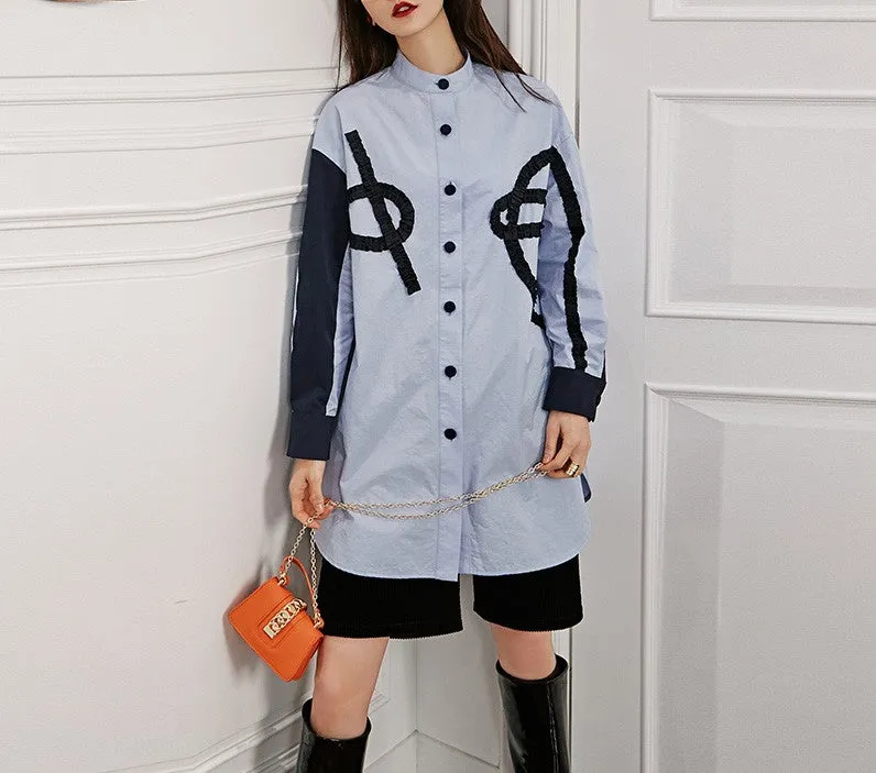 8GIRLS EMBROIDERED LONGLINE SHIRT