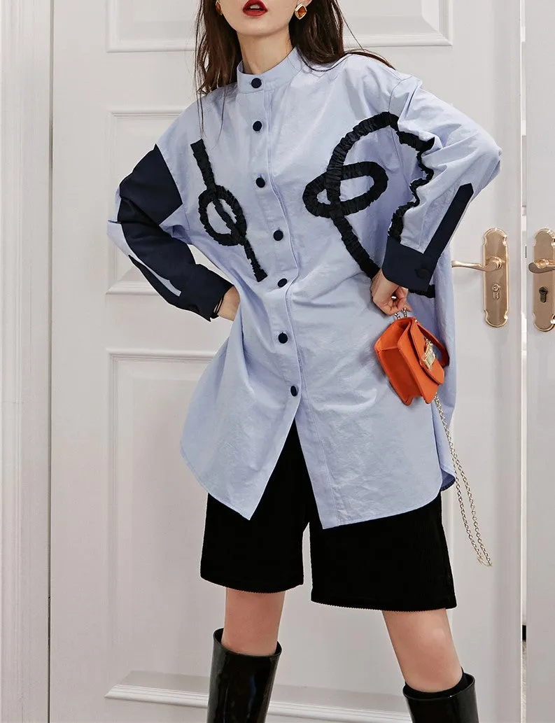 8GIRLS EMBROIDERED LONGLINE SHIRT
