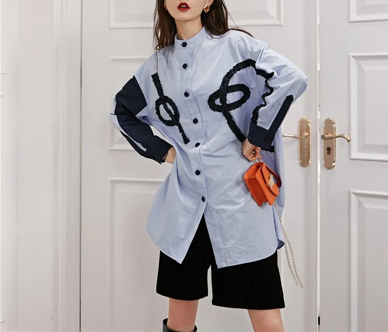 8GIRLS EMBROIDERED LONGLINE SHIRT
