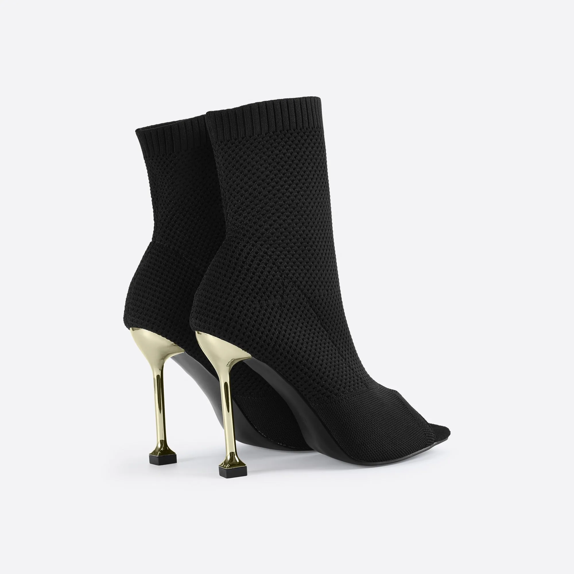 binfenxie- Women Peep Toe Stiletto Heeled Sock Boots
