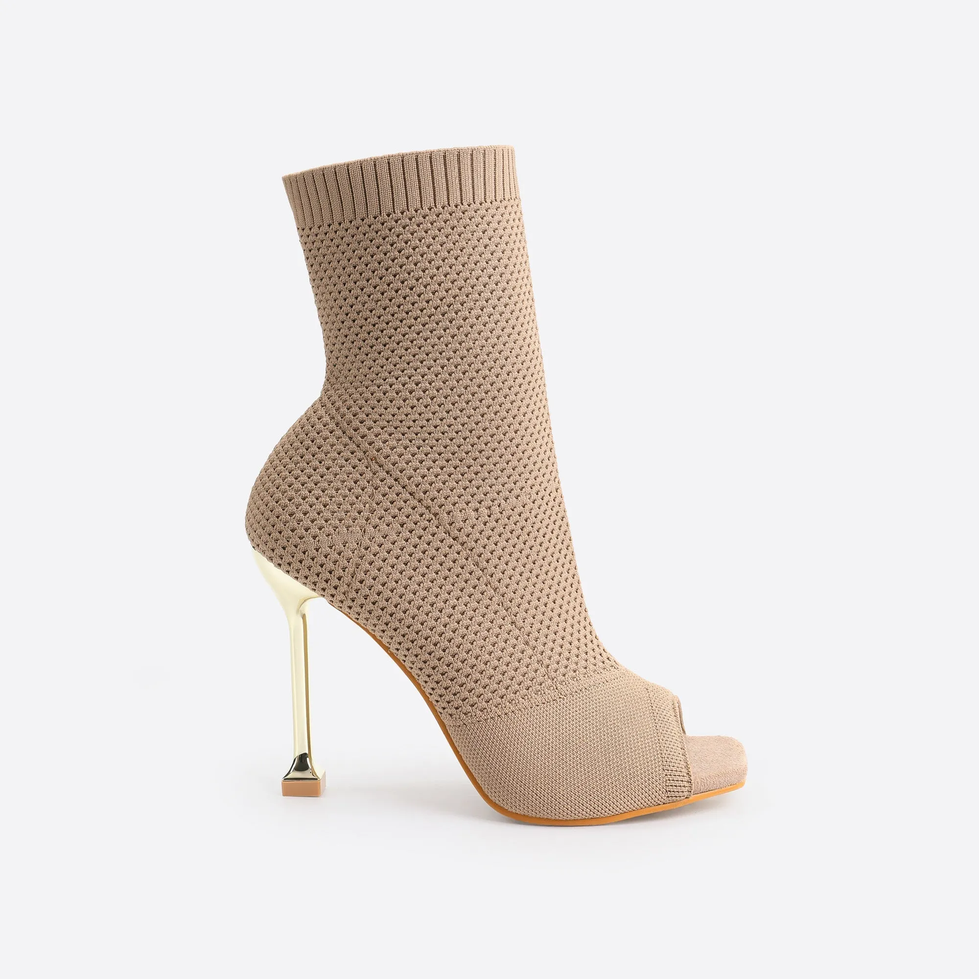 binfenxie- Women Peep Toe Stiletto Heeled Sock Boots