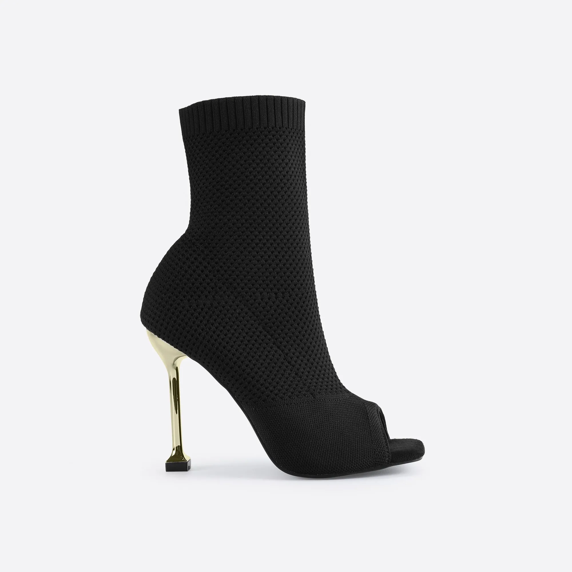 binfenxie- Women Peep Toe Stiletto Heeled Sock Boots