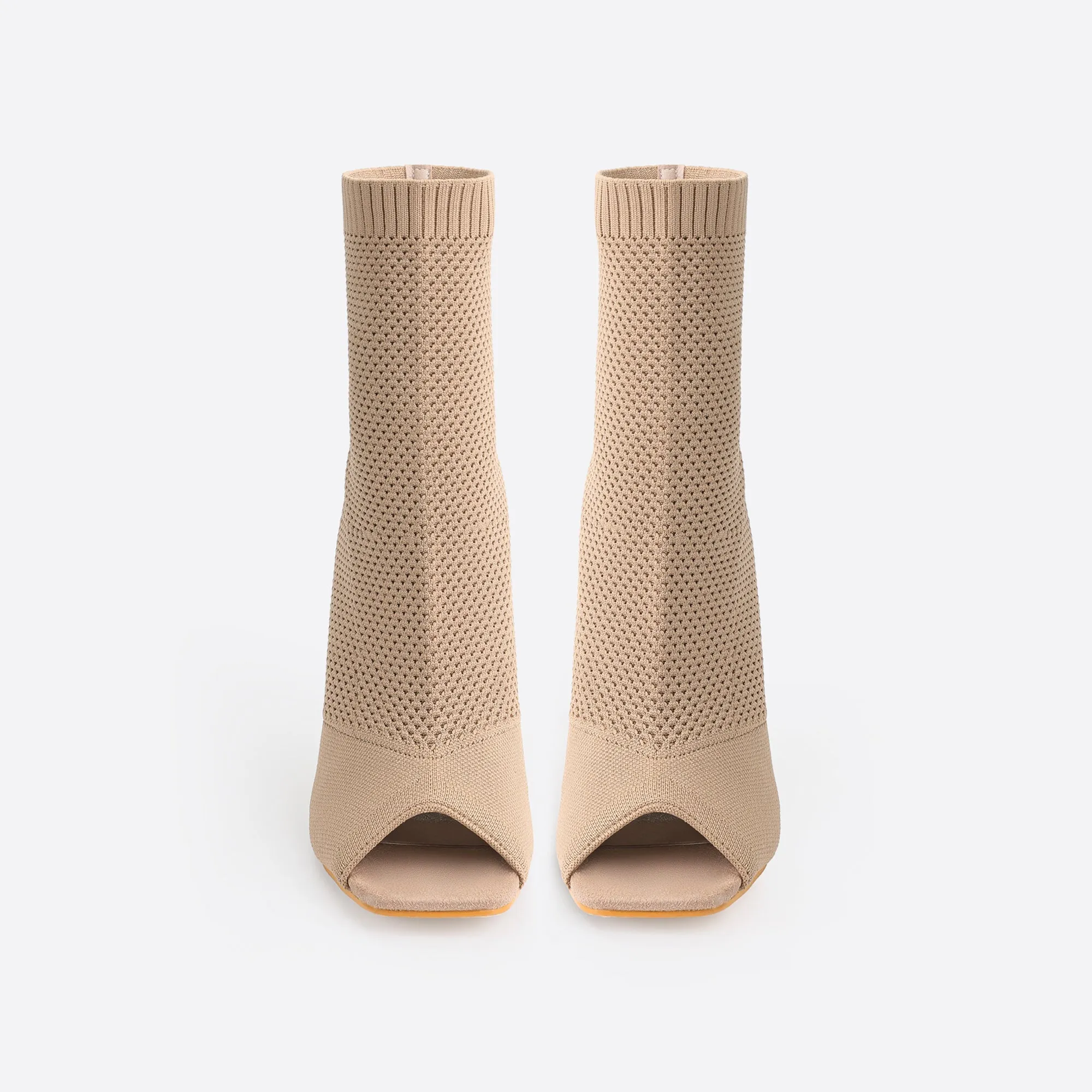 binfenxie- Women Peep Toe Stiletto Heeled Sock Boots