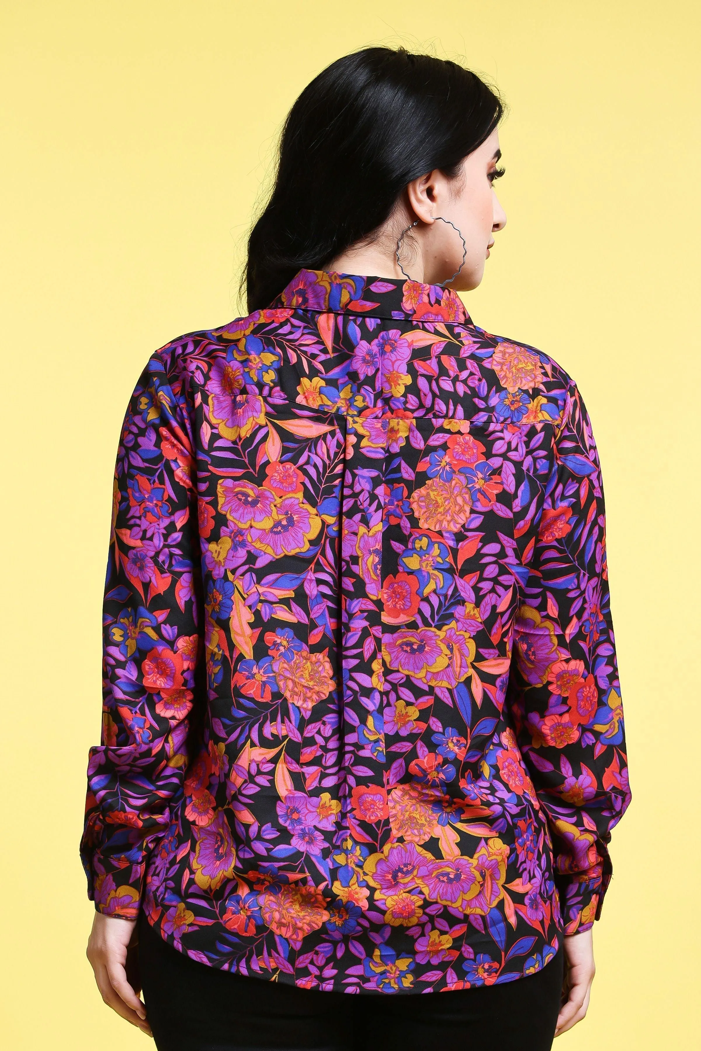 Black Floral Printed Shirt