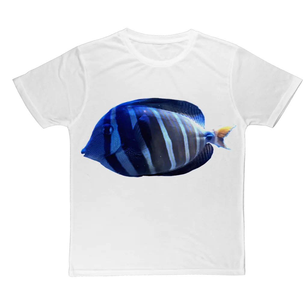 Blue Striped Fish Classic Sublimation Adult T-Shirt