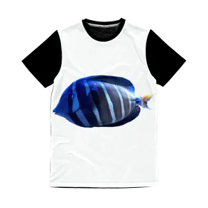 Blue Striped Fish Classic Sublimation Panel T-Shirt