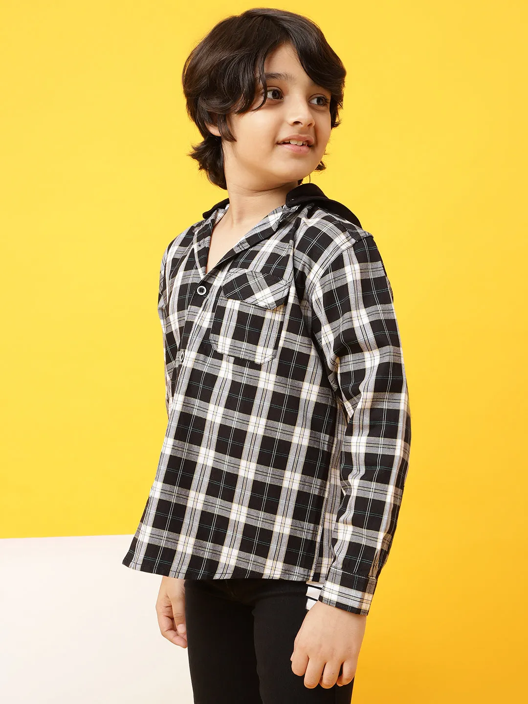 Boys Black Checks Shirt