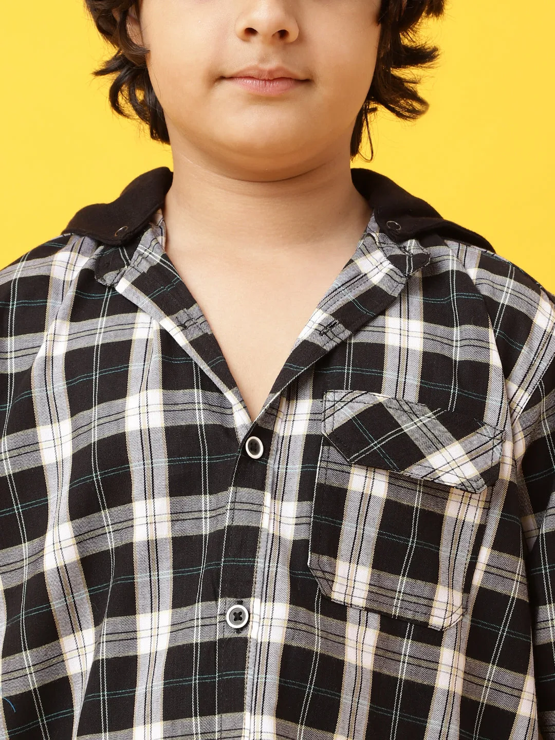 Boys Black Checks Shirt