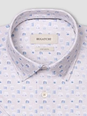 Bugatchi Ooohcotton Miles Short Sleeve Sport Shirt - Sand