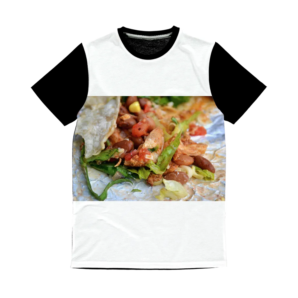 Chicken Burrito Classic Sublimation Panel T-Shirt