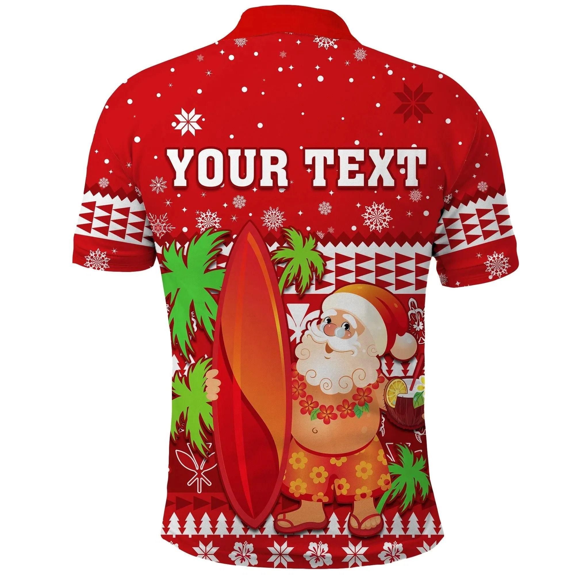 Custom Mele Kalikimaka Polo Shirt Santa Claus Hawaii Christmas Unique Men Women Polo Shirt