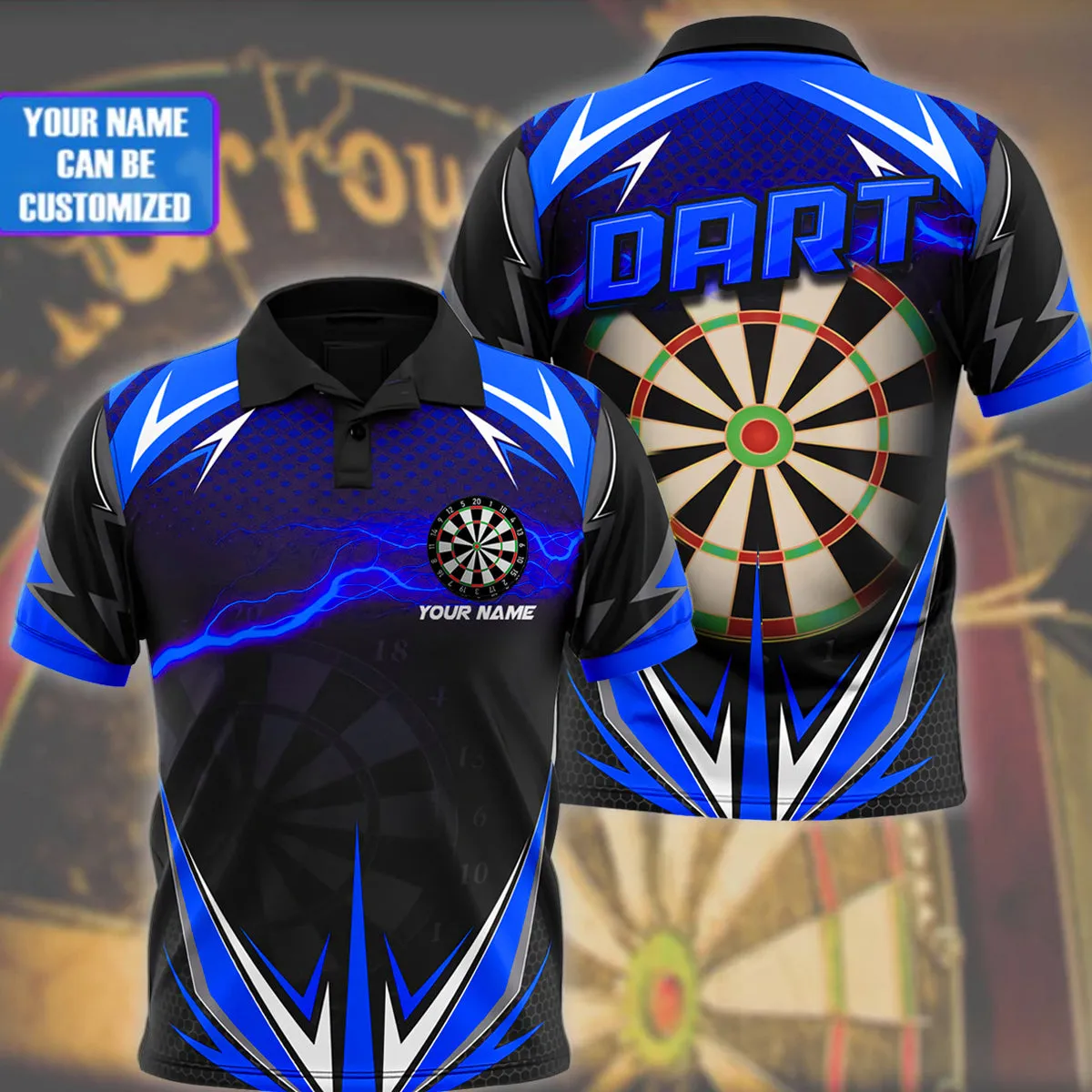Customized with Name Gifts for Darts Players Polo Shirt, Dart Shirt Full Printing, Best Dart Players Gift, Dart Shirt