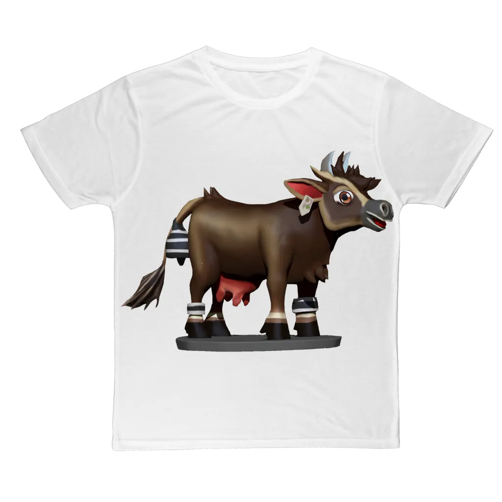 Dark Brown Cow Classic Sublimation Adult T-Shirt