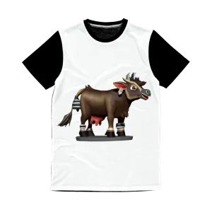 Dark Brown Cow Classic Sublimation Panel T-Shirt