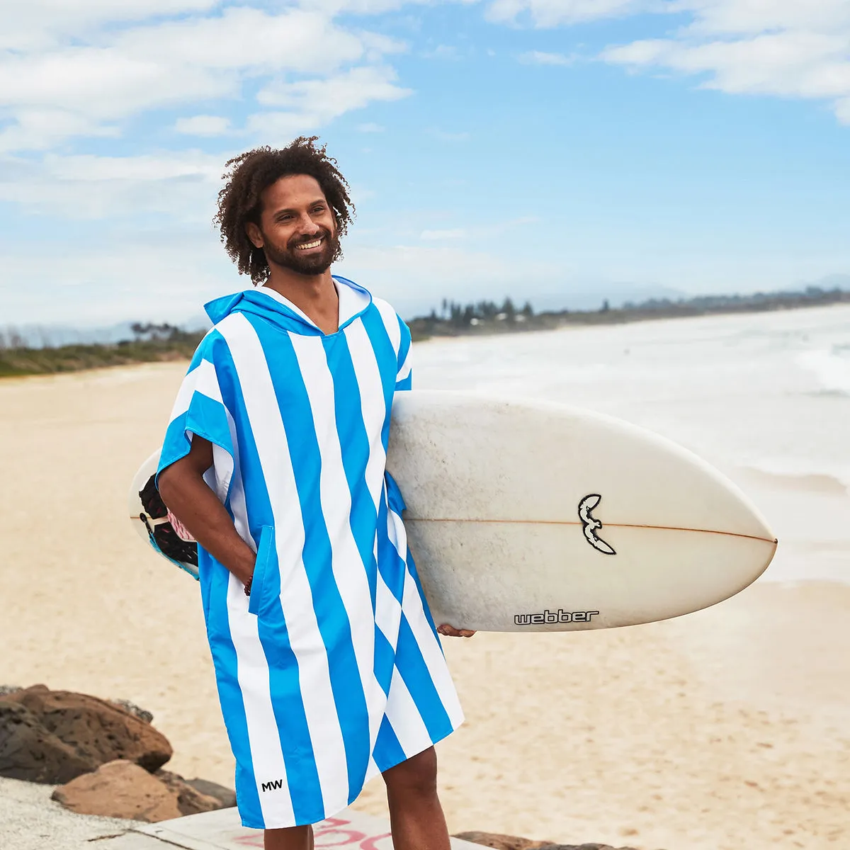 Dock & Bay Poncho Adults - Bondi Blue - Customized Embroidery Personalized for You