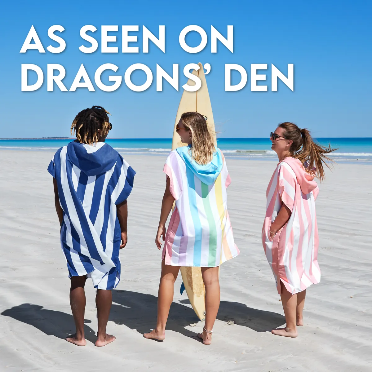 Dock & Bay Poncho Adults - Bondi Blue - Customized Embroidery Personalized for You