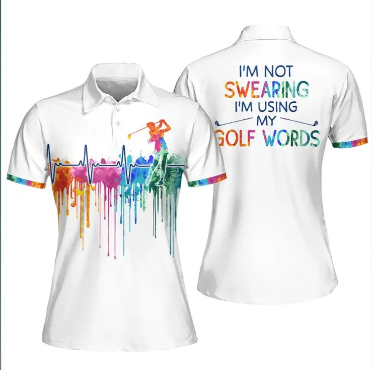 Golf 3D polo shirt for Women, I'm Not Swearing Funny Golf Sleeveless Polo Shirt