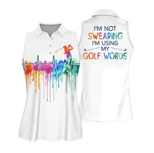 Golf 3D polo shirt for Women, I'm Not Swearing Funny Golf Sleeveless Polo Shirt