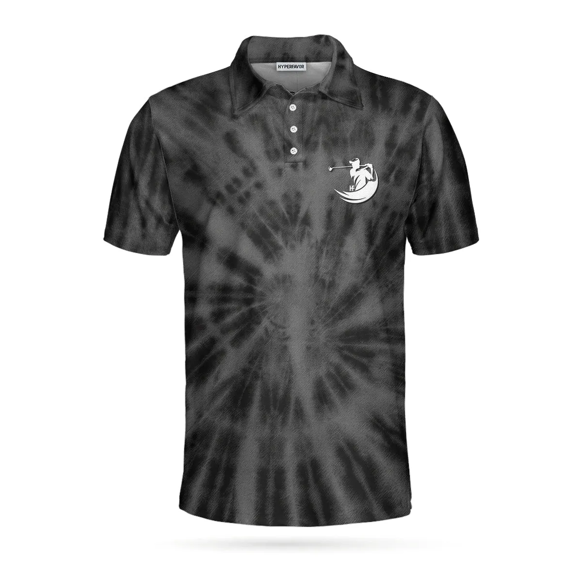 Golf Be The Best Golf Polo Shirt, Black Tie Dye Golf Shirt For Men Coolspod