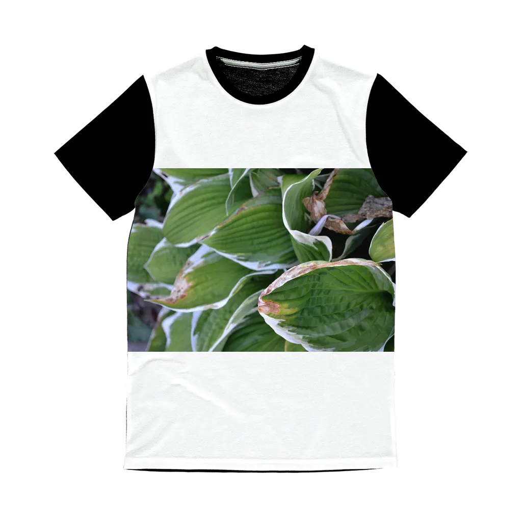Green Leaves Classic Sublimation Panel T-Shirt