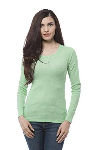 Hollywood Star Fashion Plain Crewneck Long Sleeve Thermal Shirt Top
