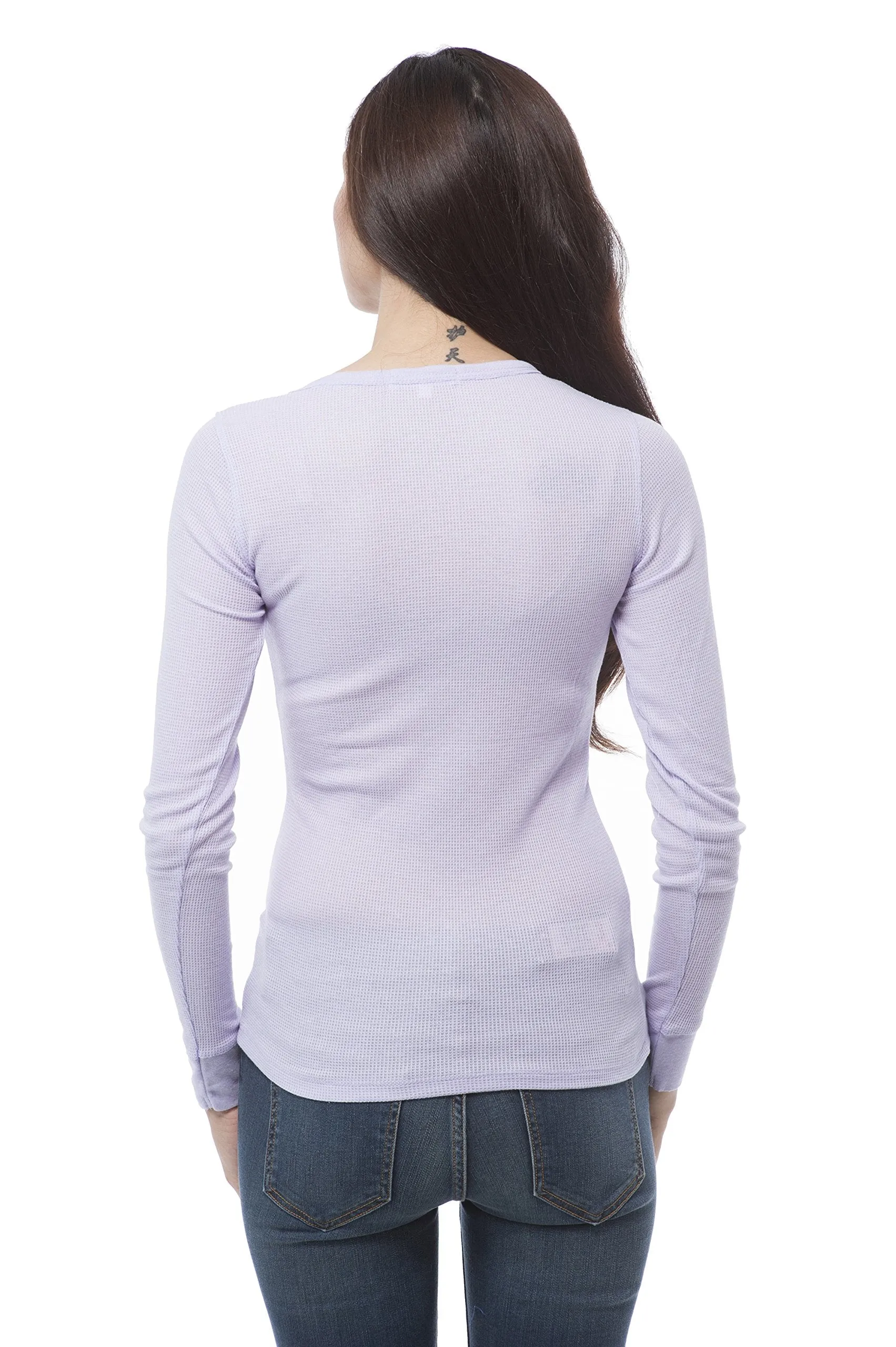 Hollywood Star Fashion Plain Crewneck Long Sleeve Thermal Shirt Top