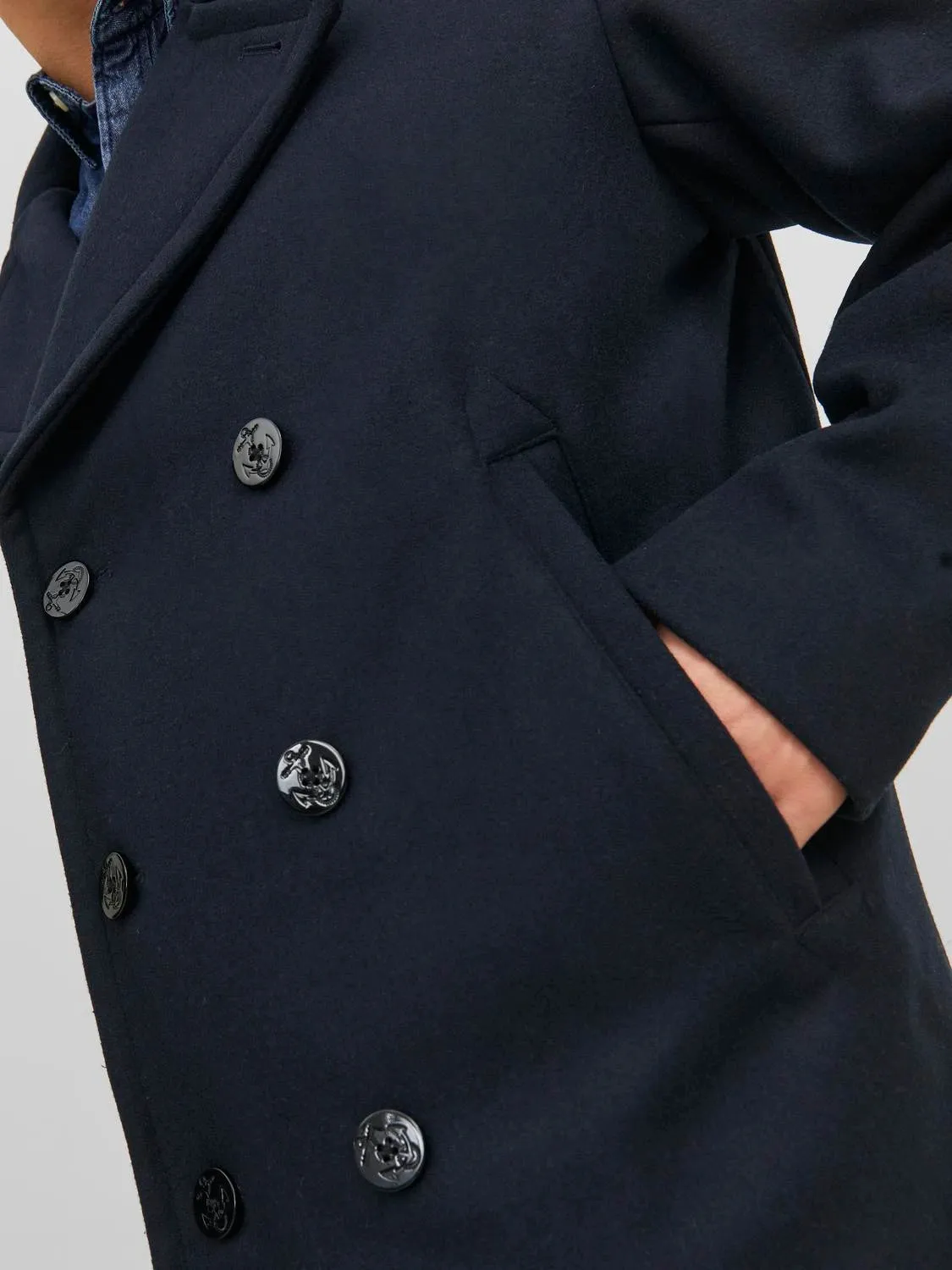 jack & jones uomo cappotto Captain Wool Peacoat