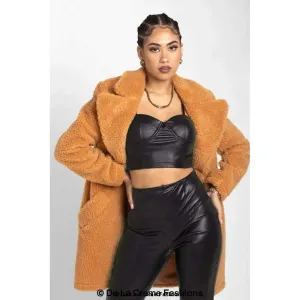 Janine Double Breasted Borg Teddy Coat