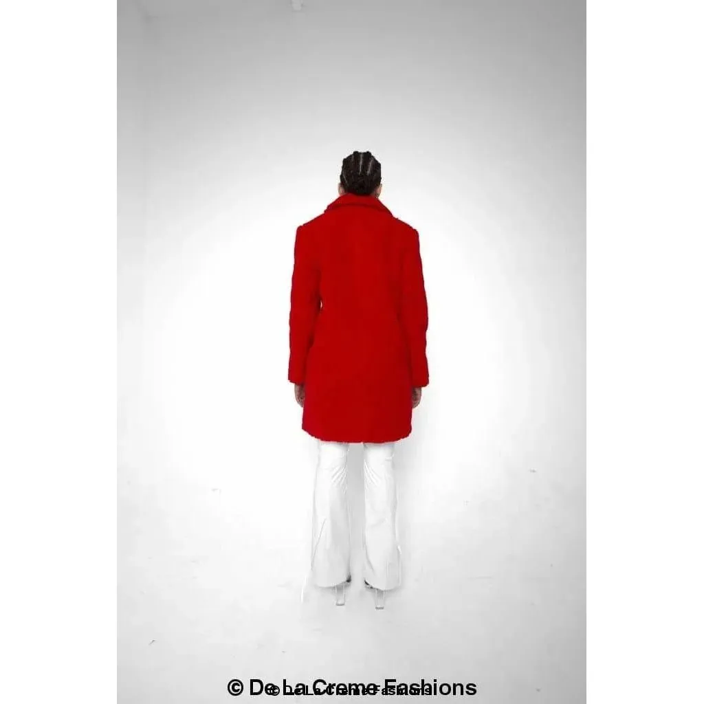 Janine Double Breasted Borg Teddy Coat