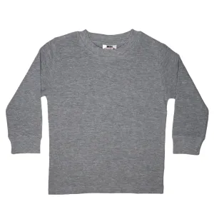 Kids Long Sleeve Thermal Solid Shirt - Heather Grey