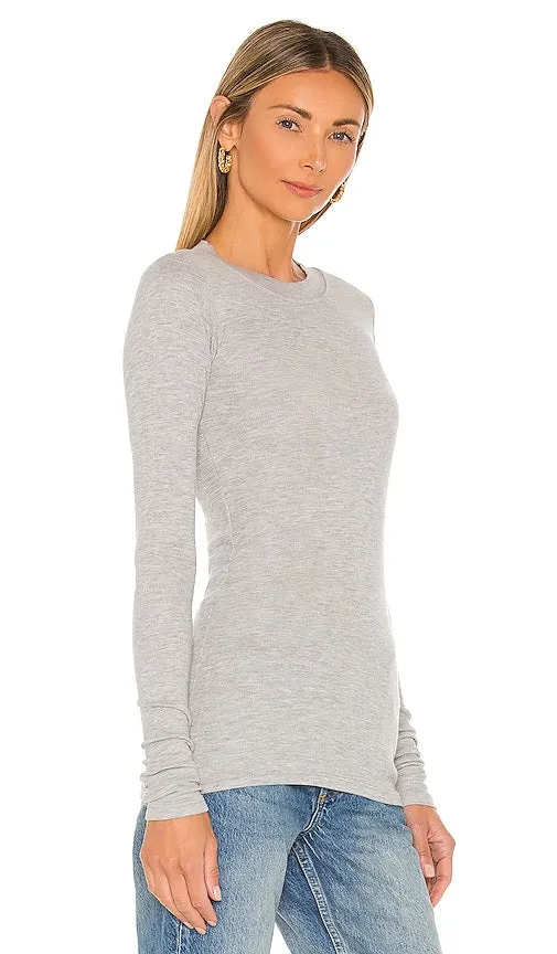 LA Made Long Sleeve Thermal Tee in Light Grey