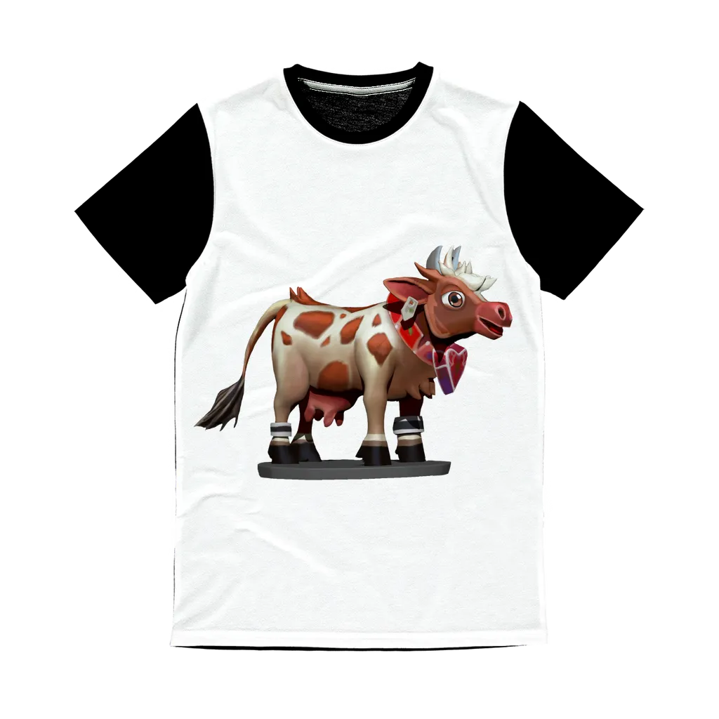 Light Brown Cow Classic Sublimation Panel T-Shirt