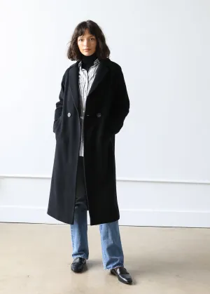 Liya Coat in Black Virgin Wool