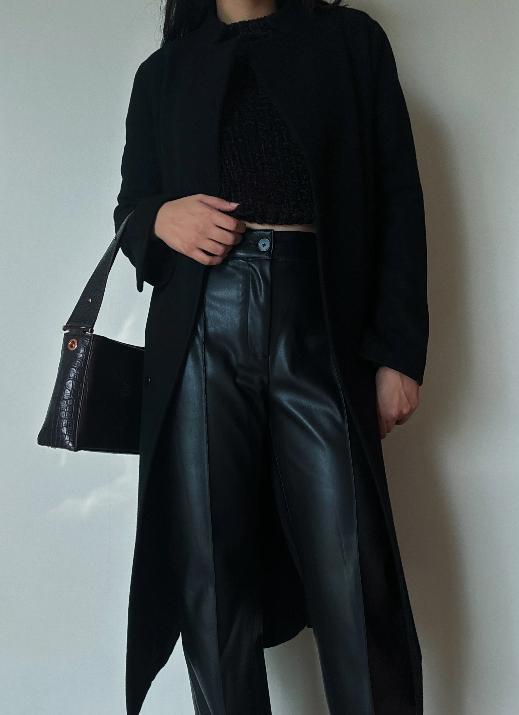 Long Black Coat (89% Wool)