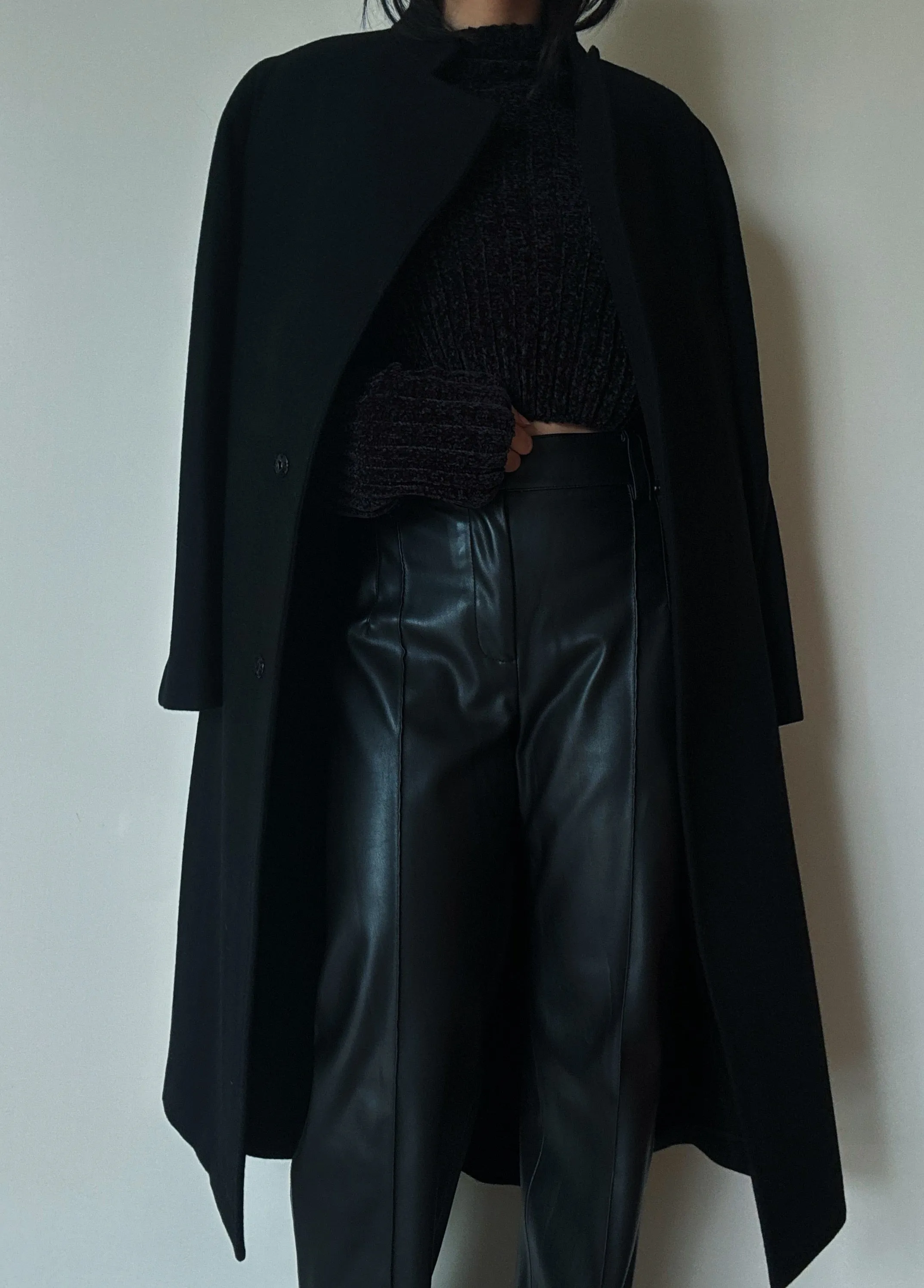 Long Black Coat (89% Wool)