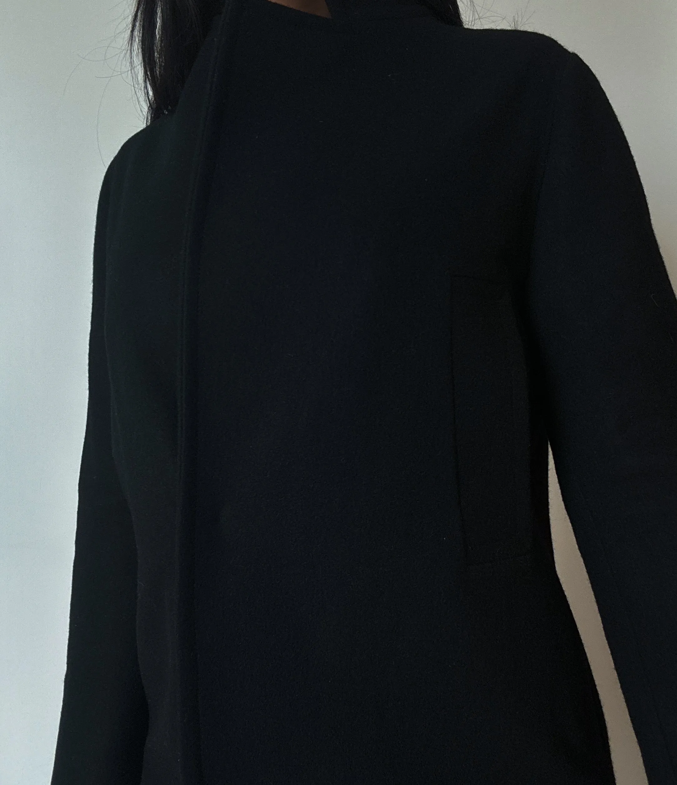 Long Black Coat (89% Wool)