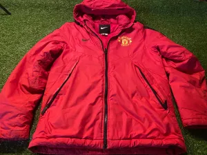 Manchester United Football Small Mans Nike Made Puffed Padded Hooded Zip Up Coat