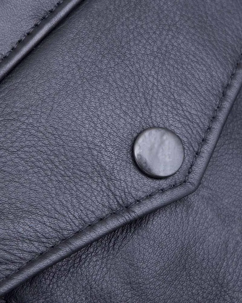 Men Black Leather Shirt