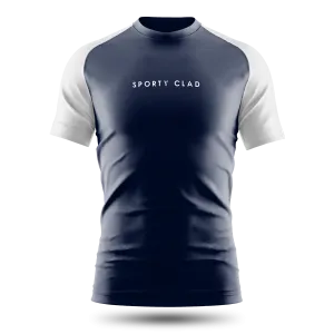 Men's Premium Cotton Blue / White Raglan Short Sleeve T-Shirt
