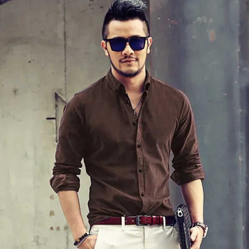 Men's Winter Long Sleeved Velvet Thermal Shirt