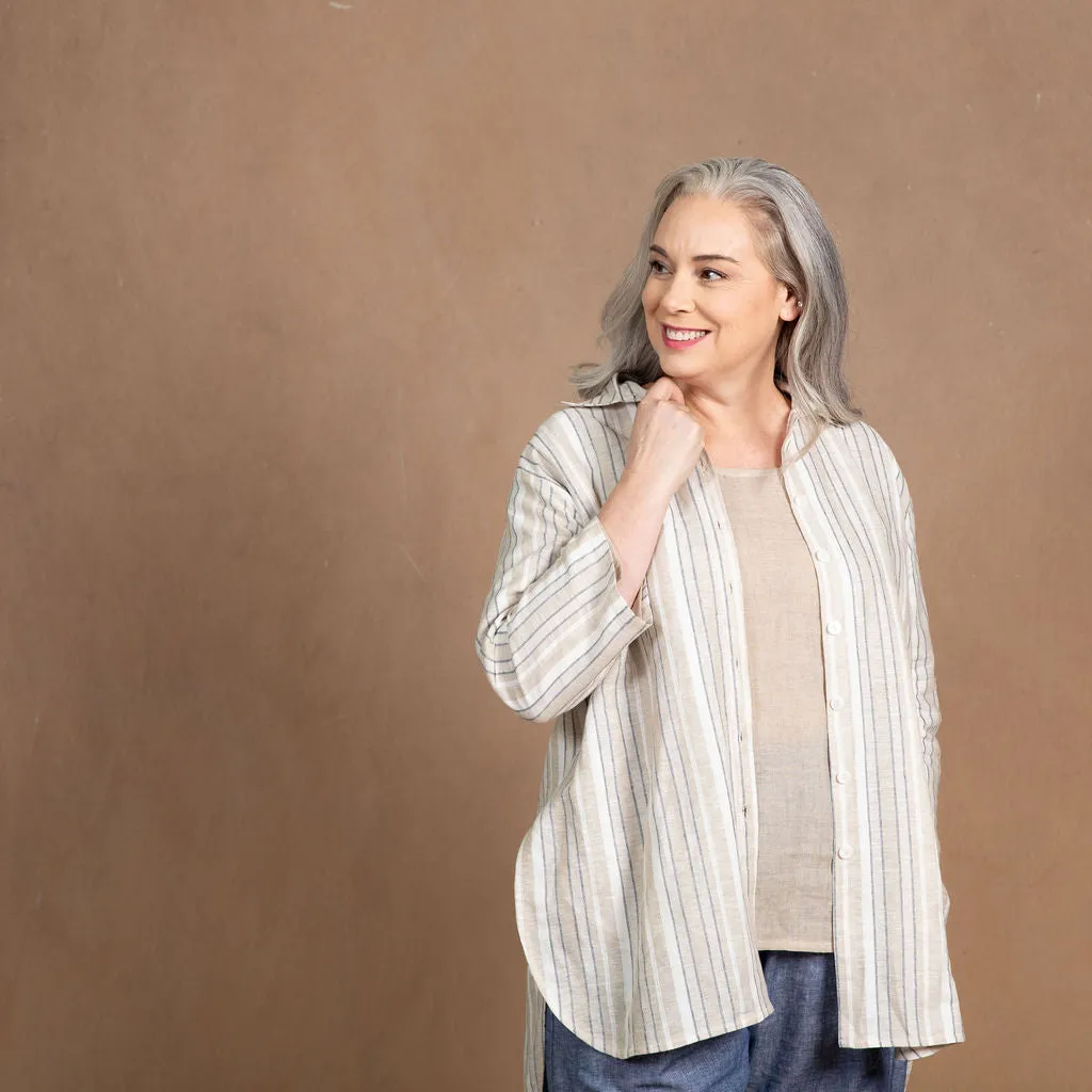 Monat Hampton Stripes Linen/Cotton Shirt