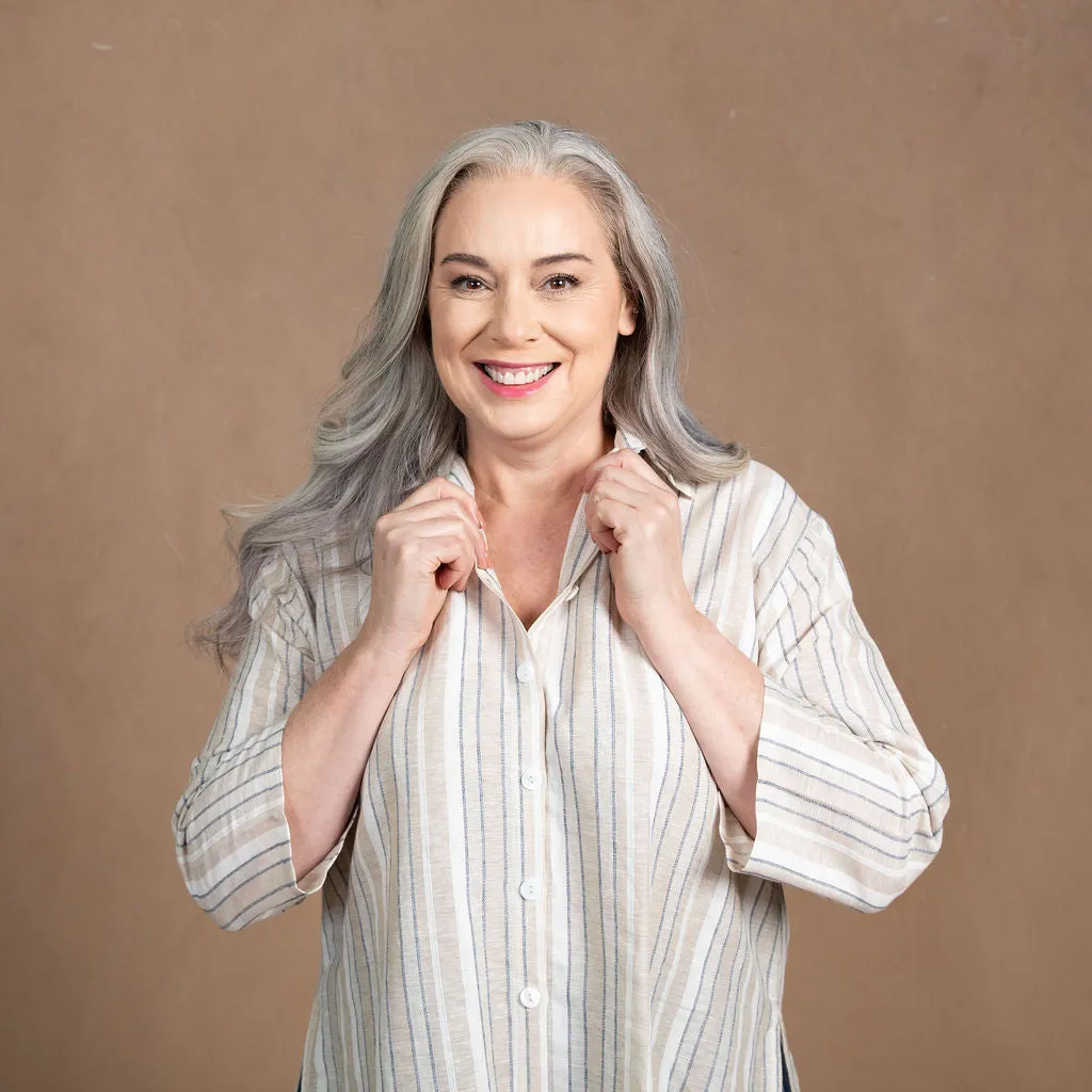 Monat Hampton Stripes Linen/Cotton Shirt