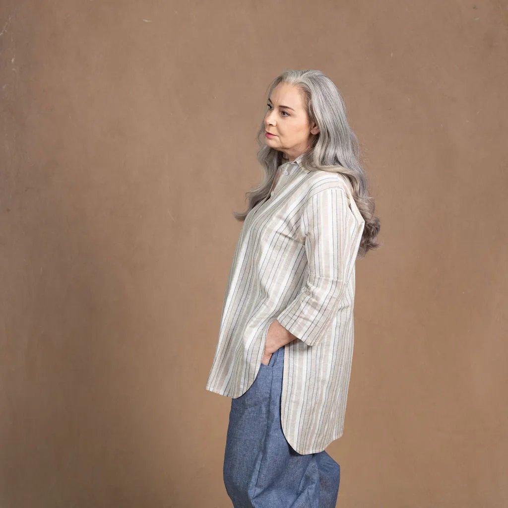 Monat Hampton Stripes Linen/Cotton Shirt