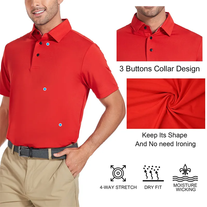 New Performance Fit Short Sleeve Golf Shirt Men Green