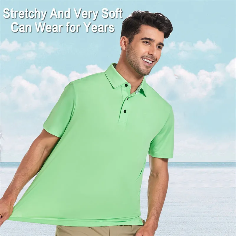 New Performance Fit Short Sleeve Golf Shirt Men Green