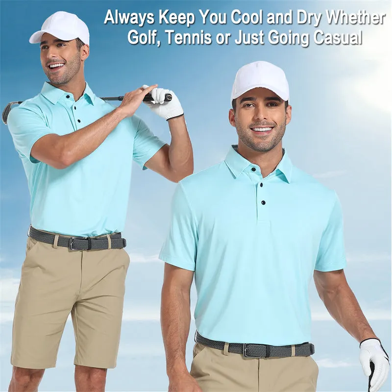 New Performance Fit Short Sleeve Golf Shirt Men Green