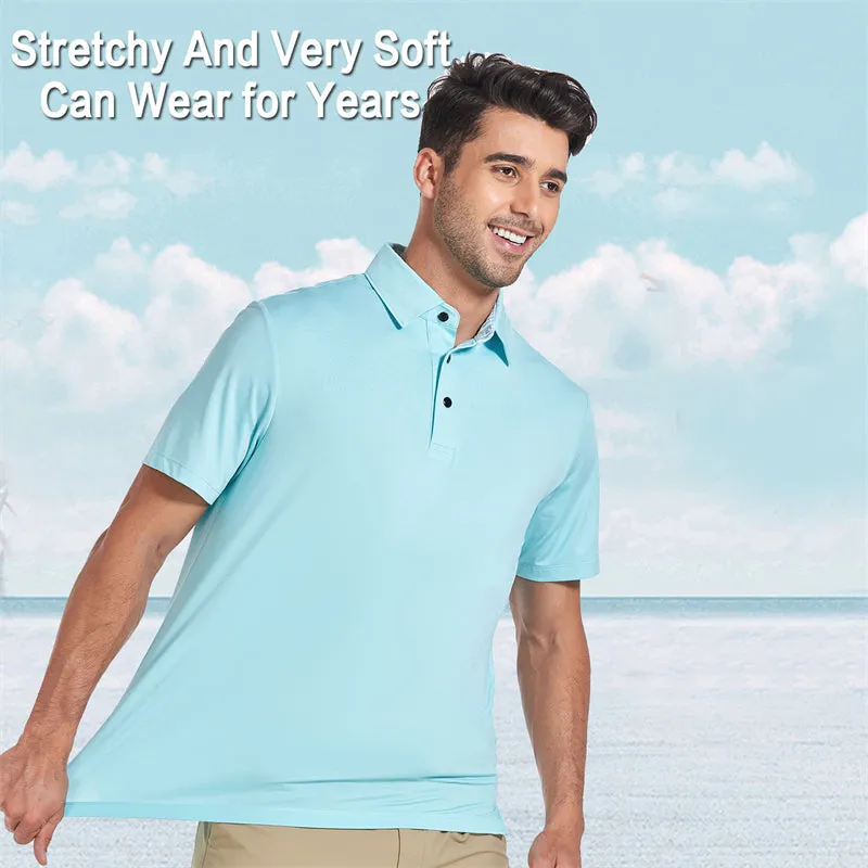 New Performance Fit Short Sleeve Golf Shirt Men Green
