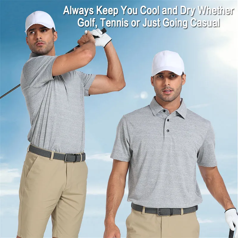 New Performance Fit Short Sleeve Golf Shirt Men Green