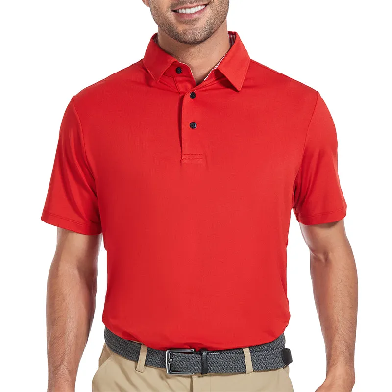 New Performance Fit Short Sleeve Golf Shirt Men Green